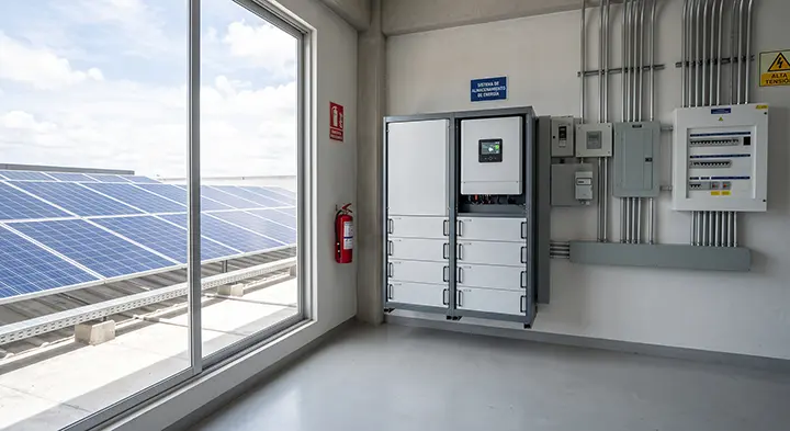 Sistema de energía solar con baterías de litio para respaldo de cargas críticas en una empresa en Ecuador